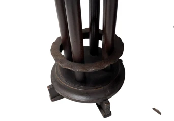 Six Art Deco Amsterdamse School Stools with Leather Tops, 1920s